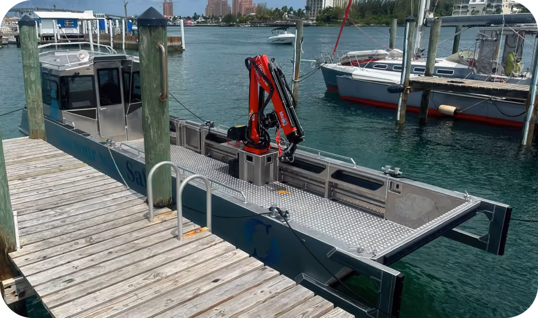 LANDX X11 aluminium workboat ramp