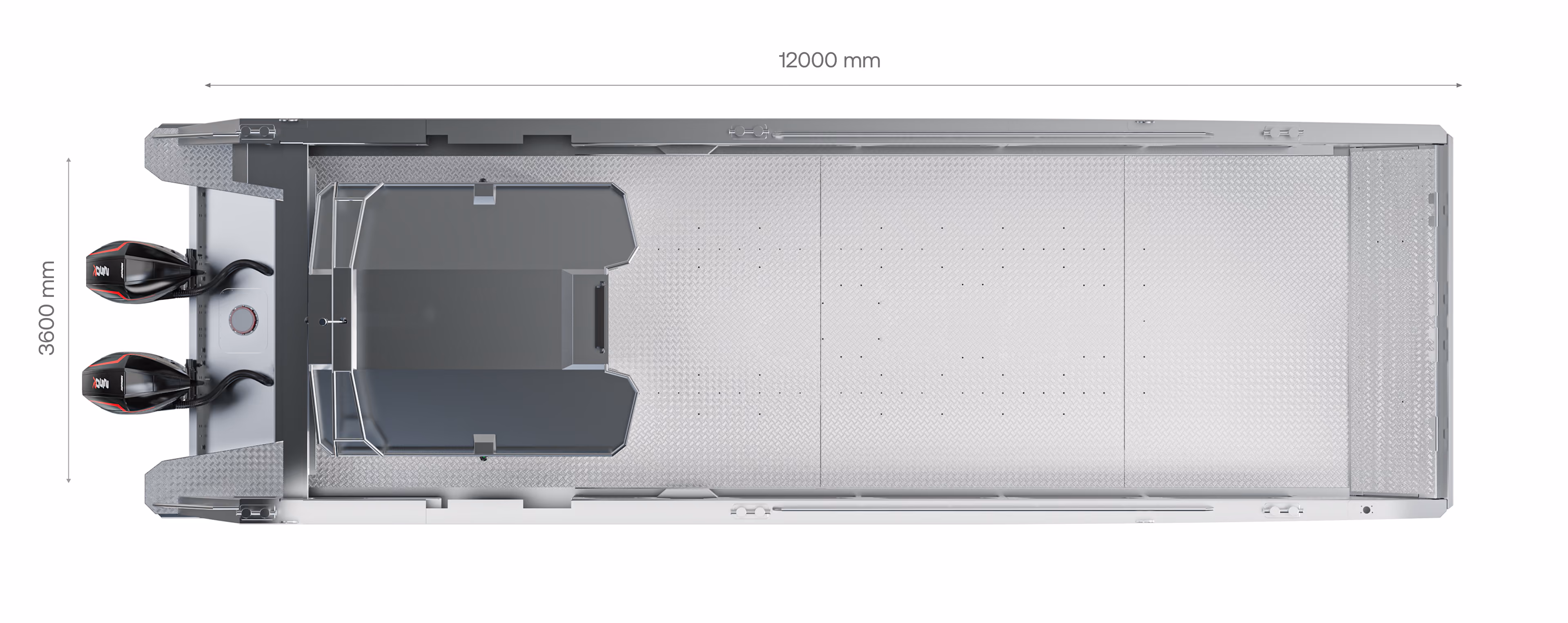 LANDX X12 exterior dimensions diagram in metric units