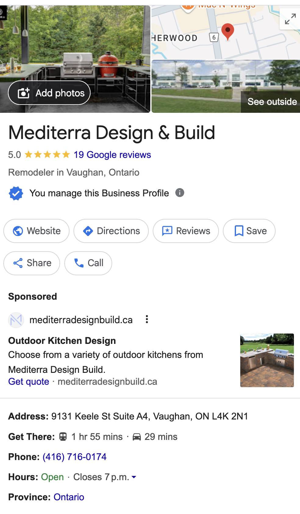 reviews google business profile mediterra design and build 