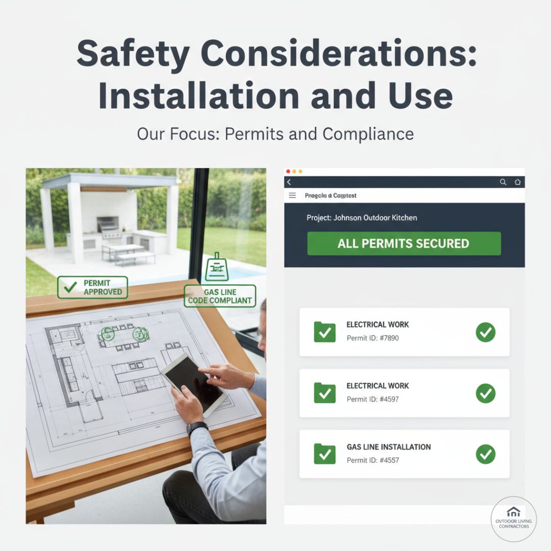 Finished outdoor kitchen and lounge area designed by Mediterra in Toronto