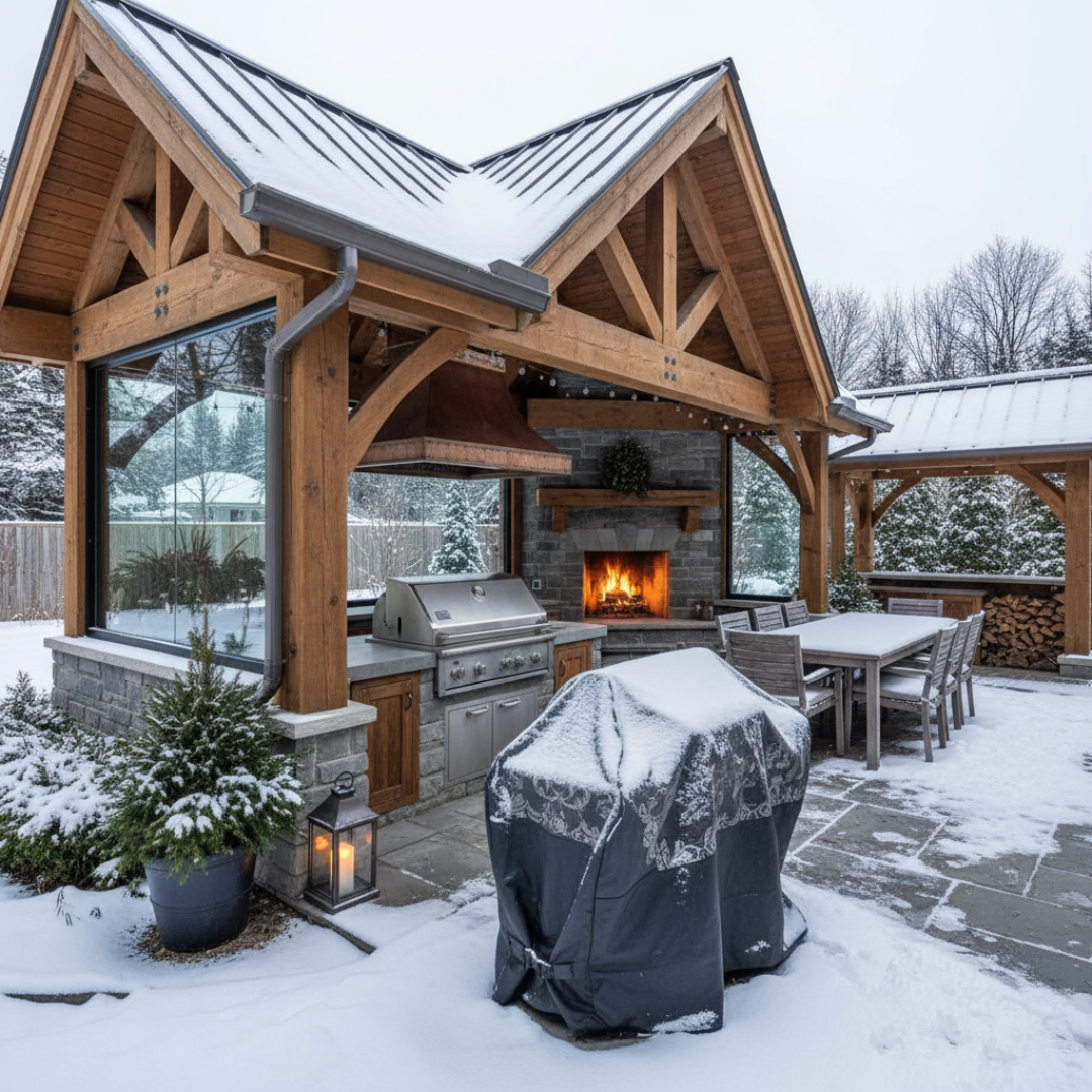 All weather outdoor kitchen by mediterra design & build