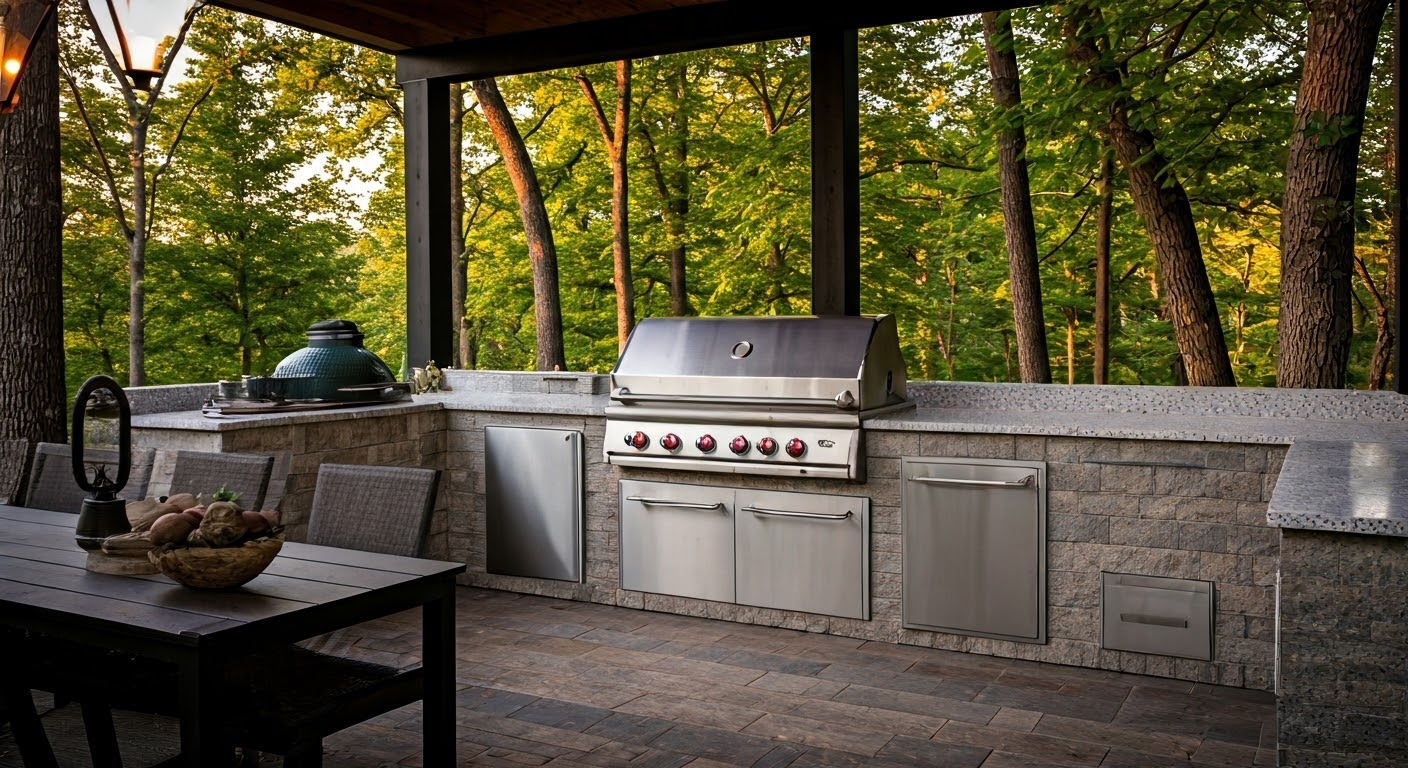 Beautiful outdoor kitchen setup