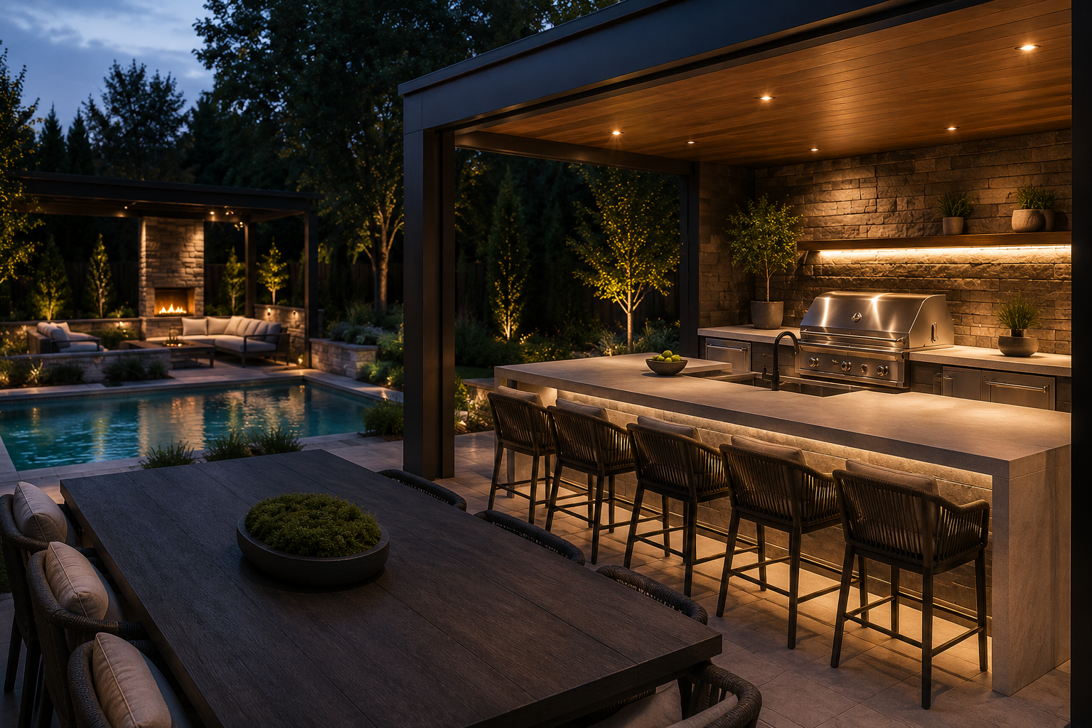 luxury outdoor kitchen design backyard entertaining Toronto