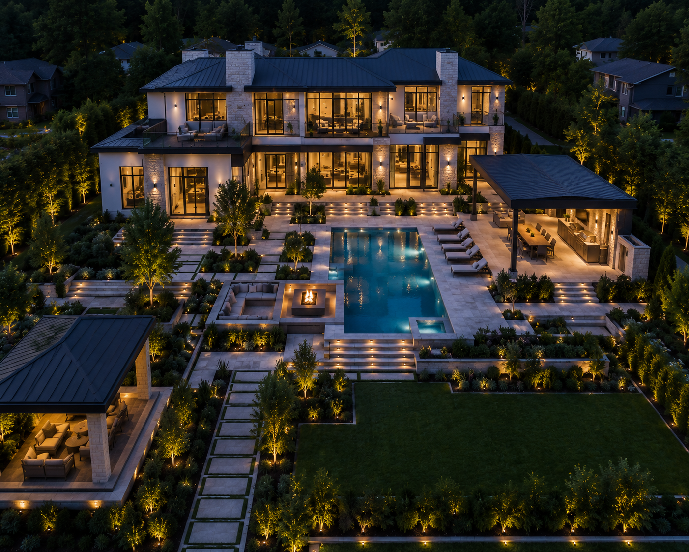 Integrated luxury residential outdoor living design Toronto