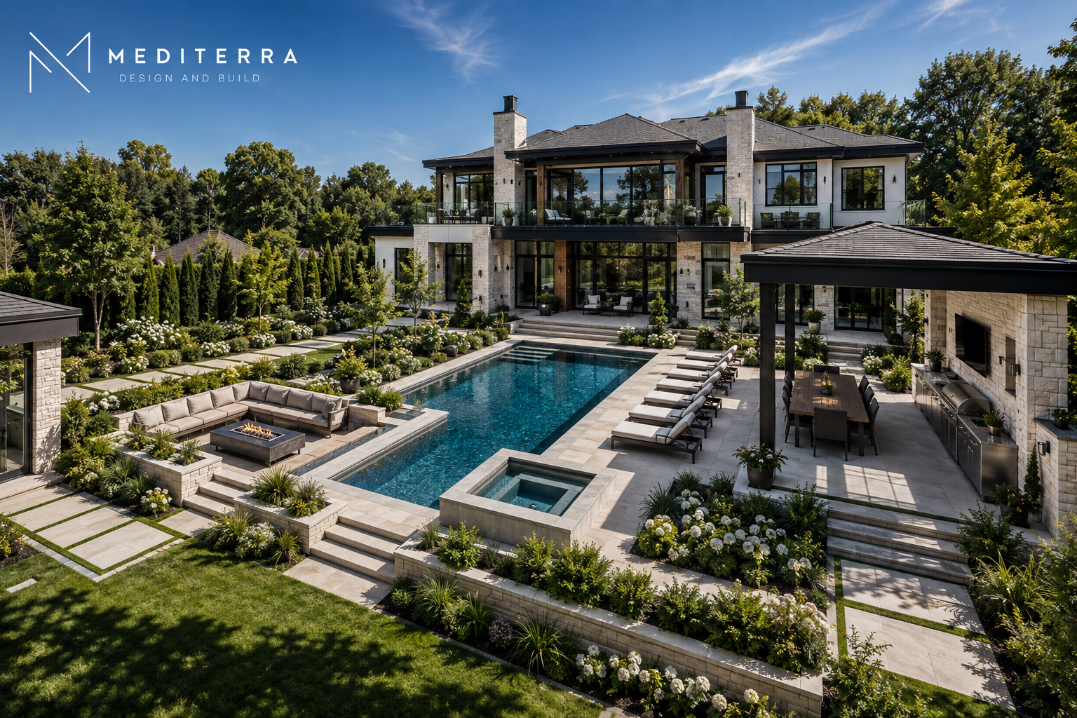 Integrated luxury outdoor living design build project Toronto 
