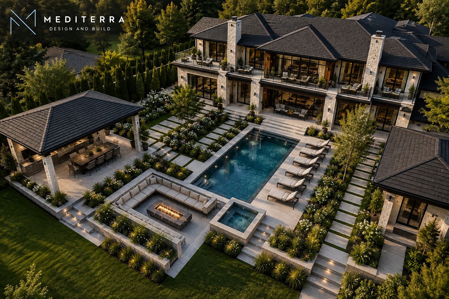 Integrated outdoor living master plan Toronto luxury residential design 