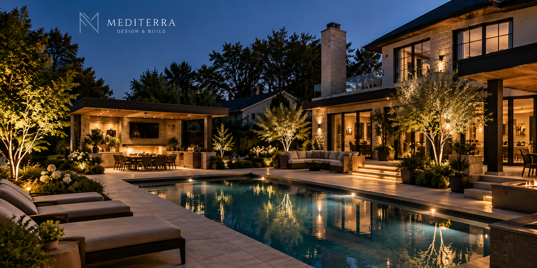Luxury residential landscape integrated with contemporary architecture in Toronto