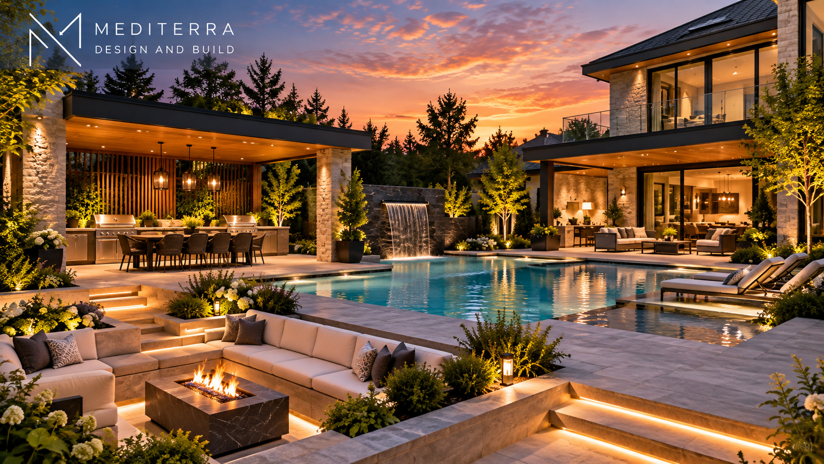 Luxury residential landscape integrated with contemporary architecture in Toronto
