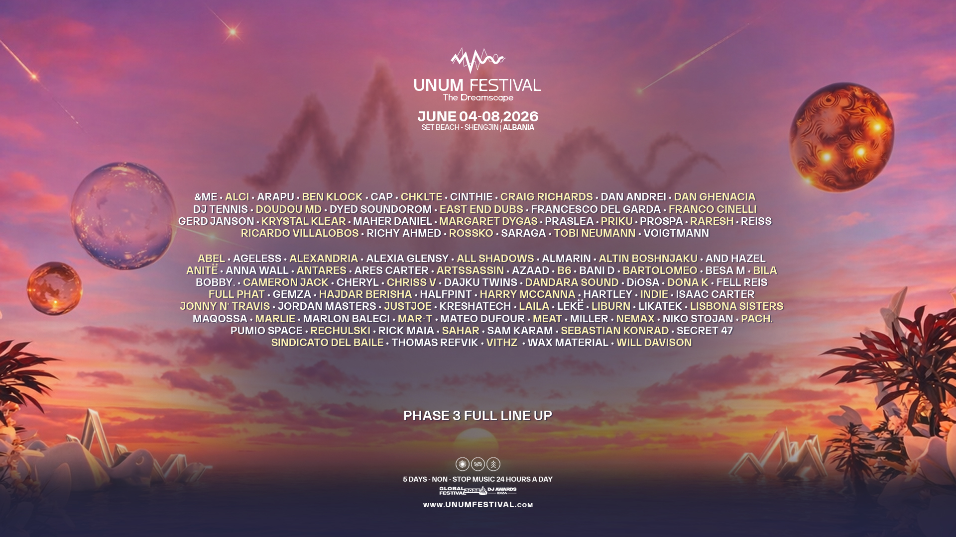 UNUM 2026 FULL LINEUP 