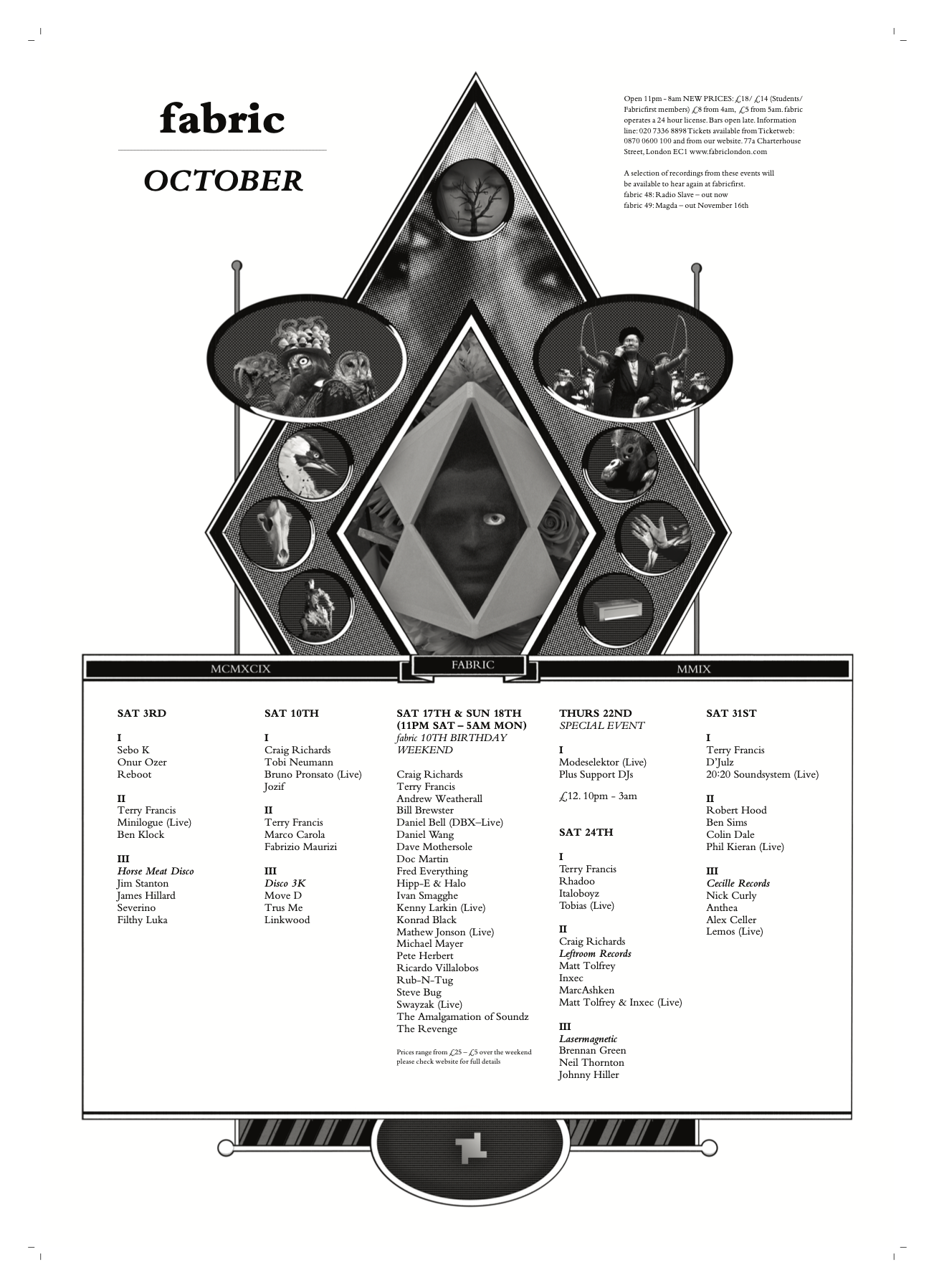 fabric 10th Birthday Weekend – October 2009