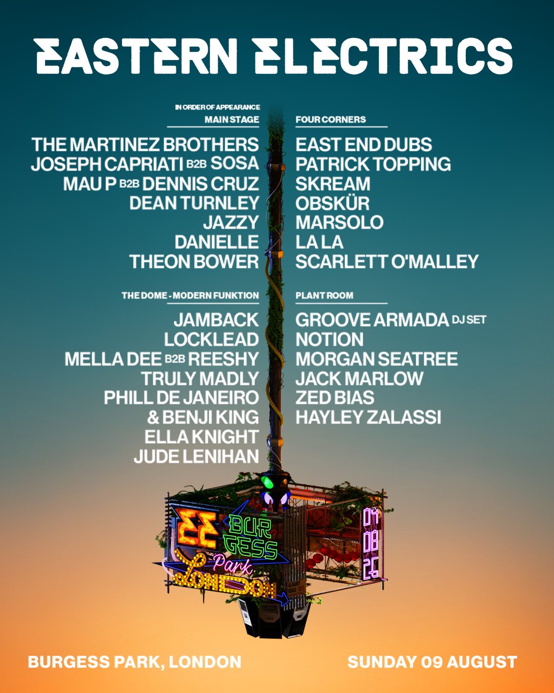 Eastern Electrics 2026 A-Z Full Lineup