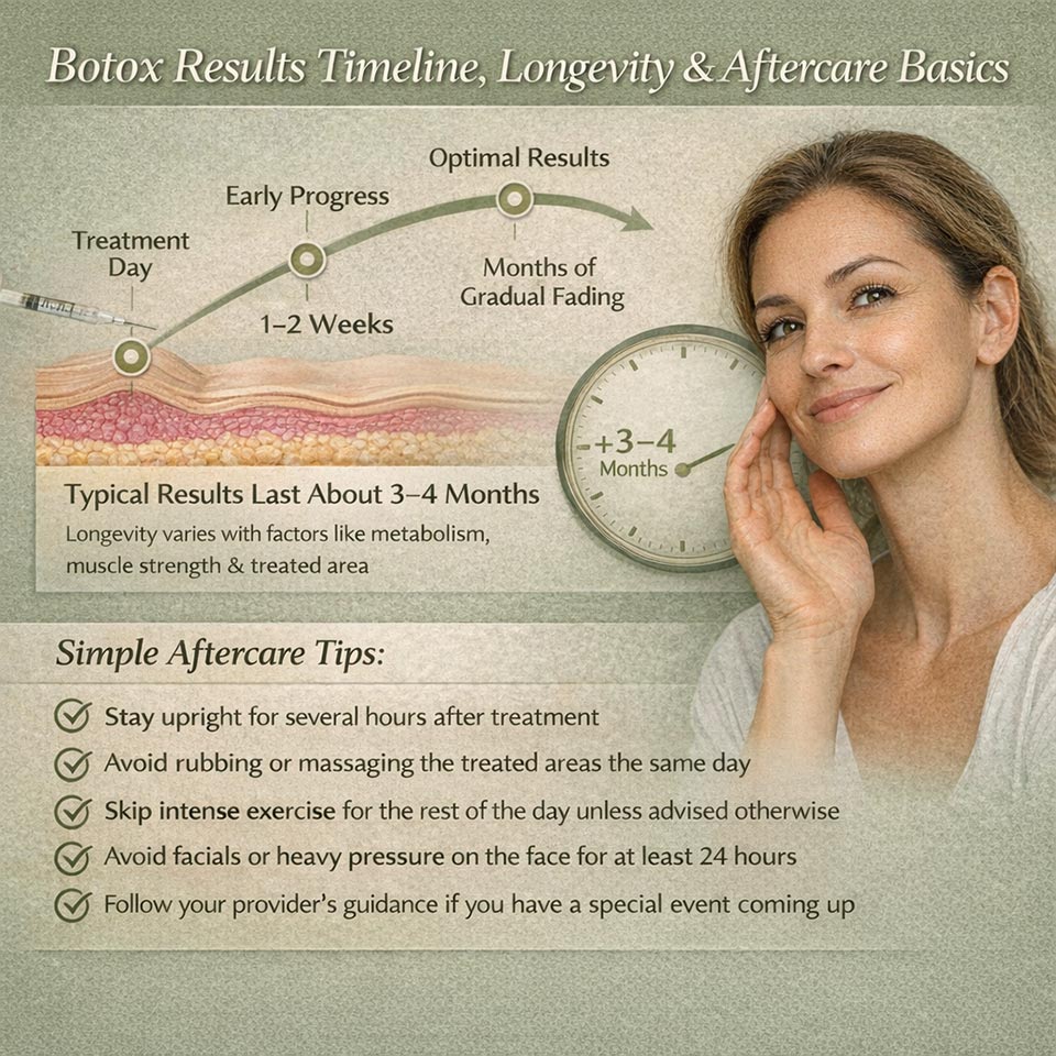 Results timeline, longevity, and aftercare basics