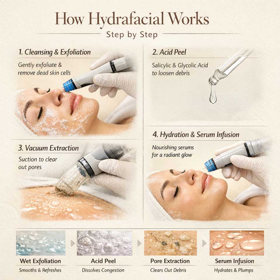 How Hydrafacial Works Step by Step