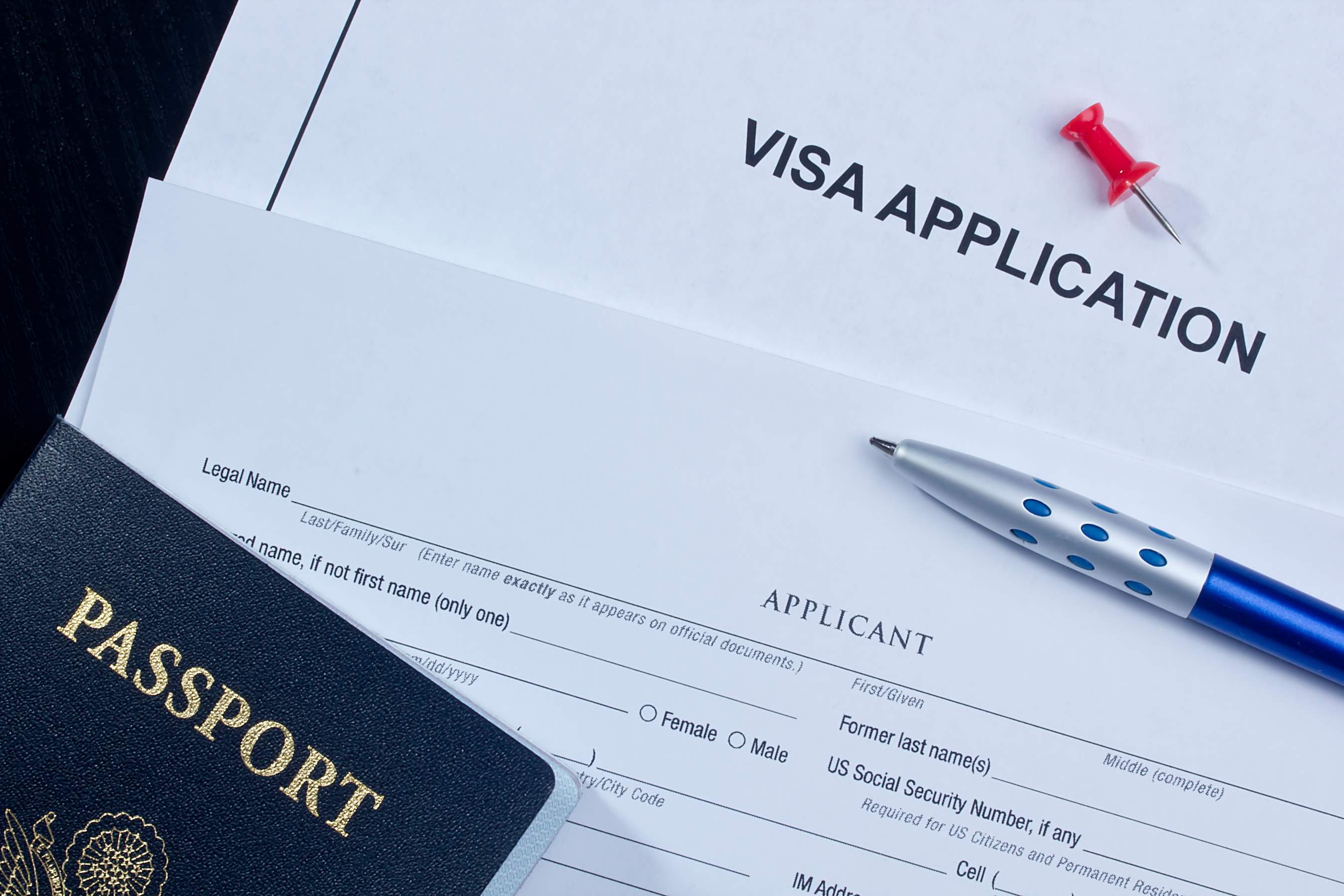 A visa application form