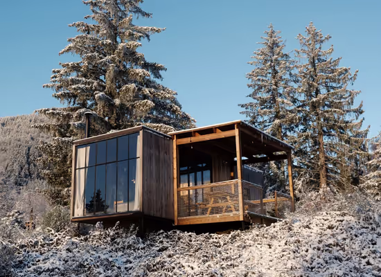 A Classic for 4 cabin in winter with snow