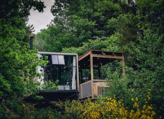 Eine Classic Cabin : ein schönes Ferienhaus mit Whirlpool in der Nähe von Deutschland