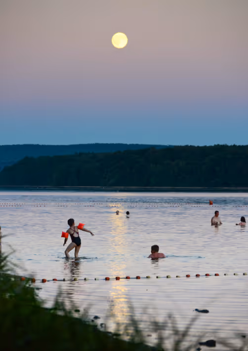 Swimming in the Lac de la Haute-Sûre as a family can be a very nice activity to discover the Ardennes with kids