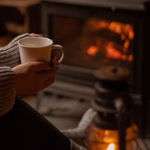 A lady drinking a homemade hot chocolate during a weekend in France