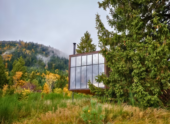 Autumn holidays in a cabin in the woods in France or in the Belgian Ardennes
