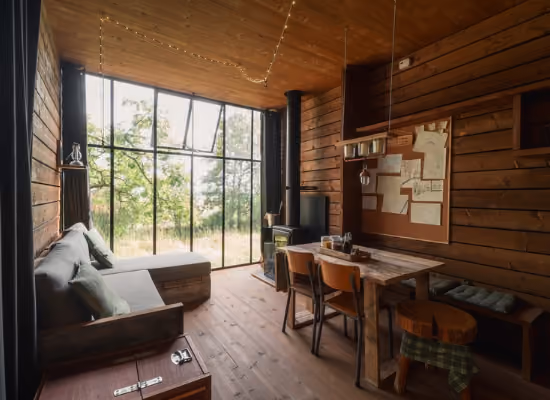 Interior of a tiny house for 4 near Paris