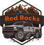 a logo of red rocks