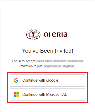 Login screen with email provider options