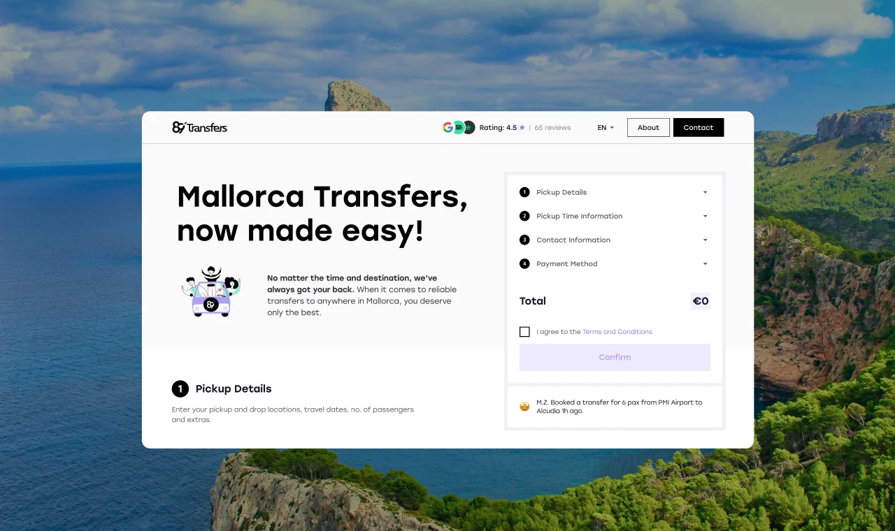 ui/ux design for transportation booking platform