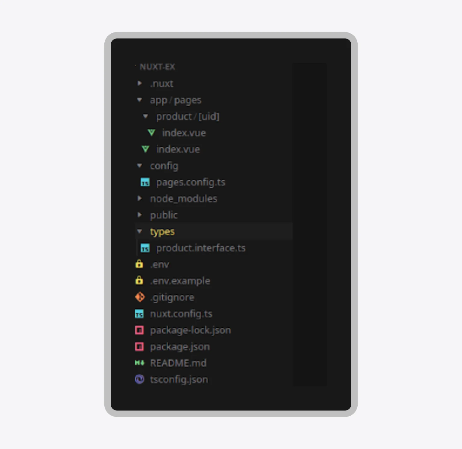 The core Nuxt project structure using app/pages routing