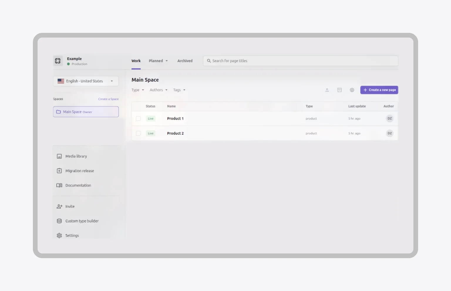 Populating the repository with two initial products