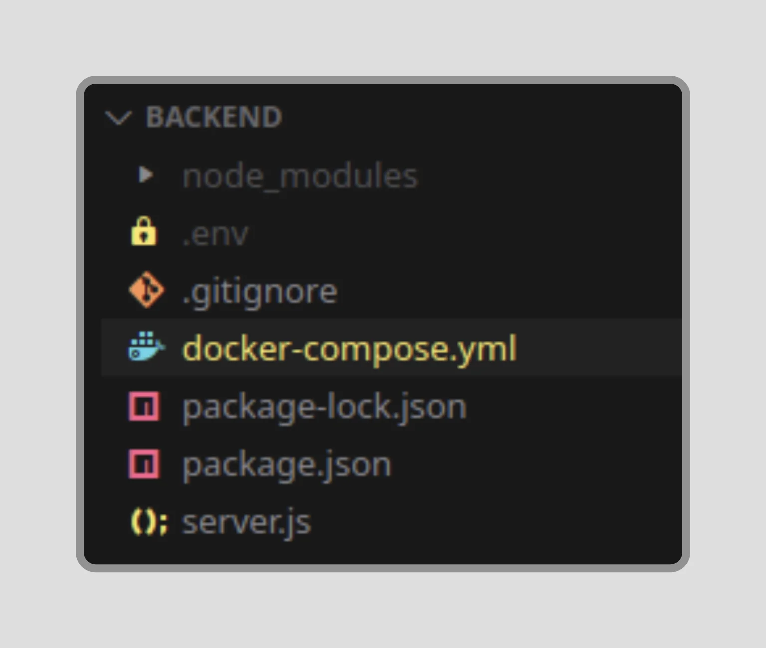 docker-compose.yml is the first step to your backend