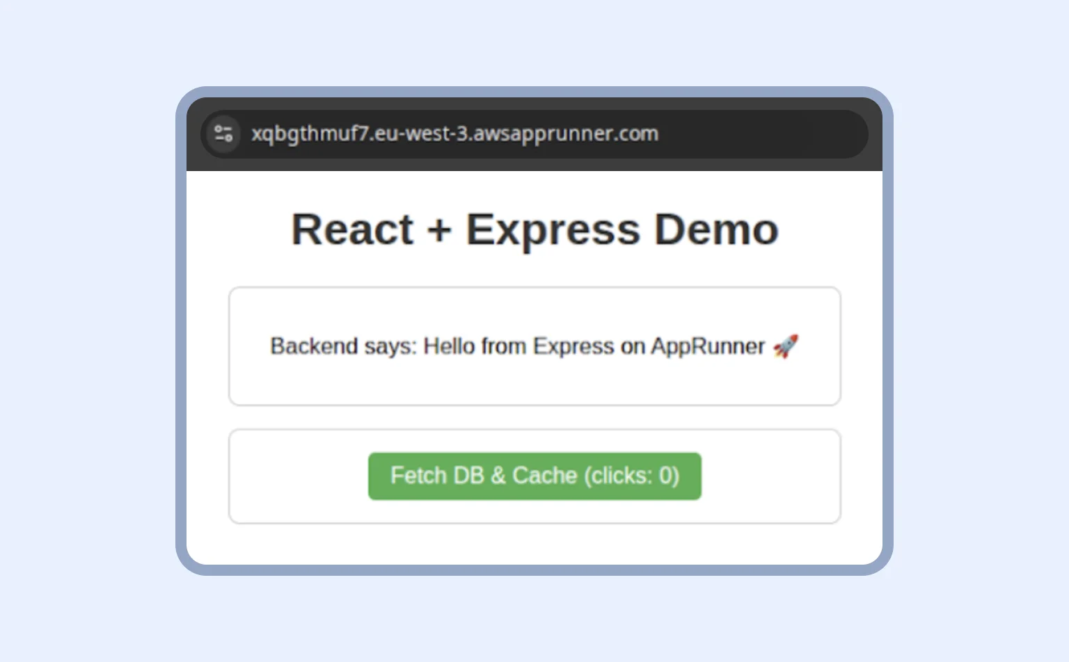 Frontend setup in App Runner finishes the first phase of deployment