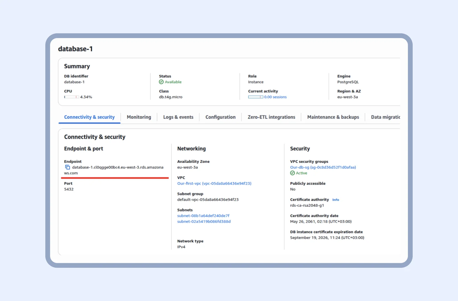 Step 9: Setting up VPC connector, linking App Runner to the VPC