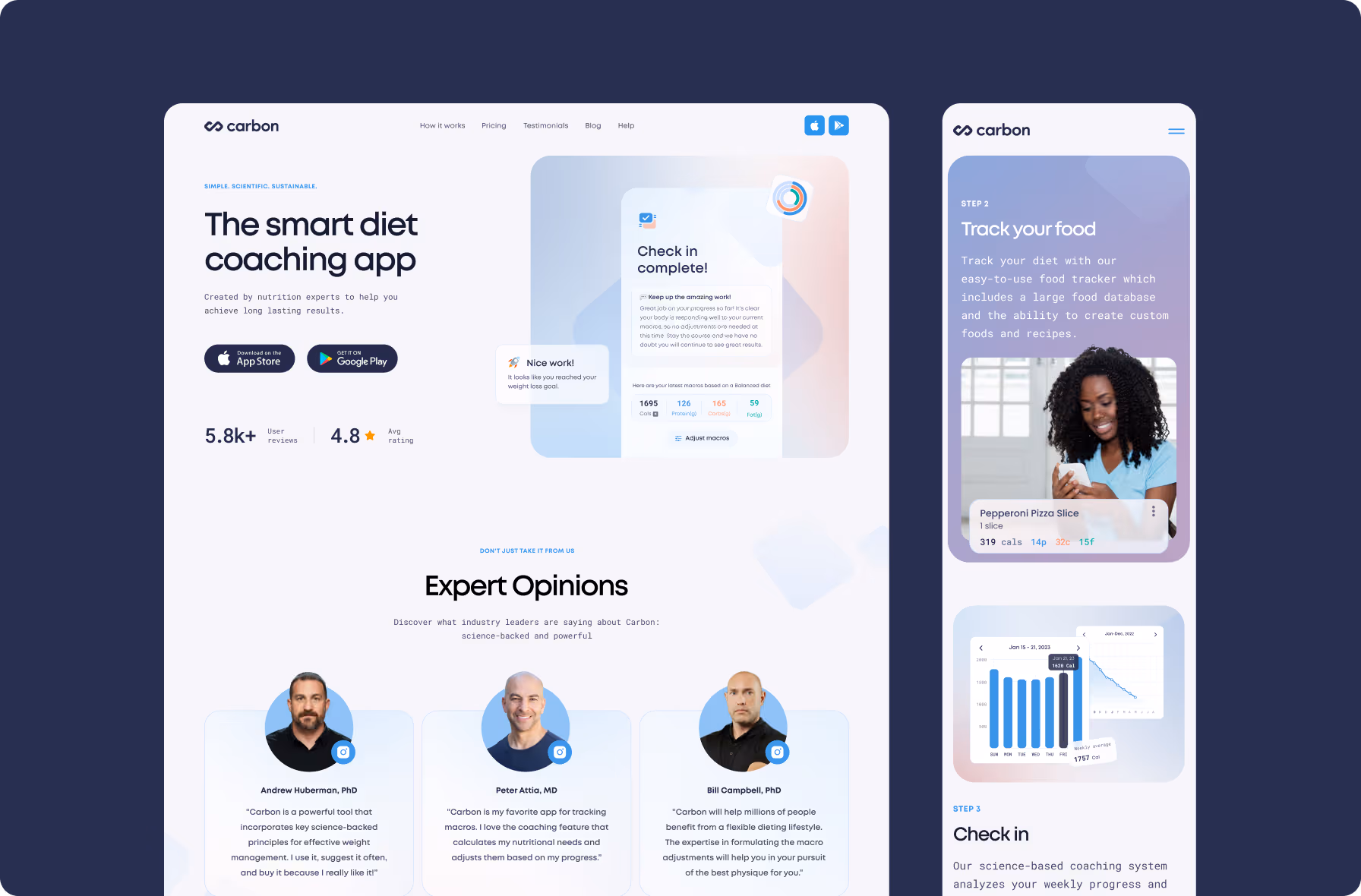 responsive web design and UI/UX design by Halo Lab for nutrition platform