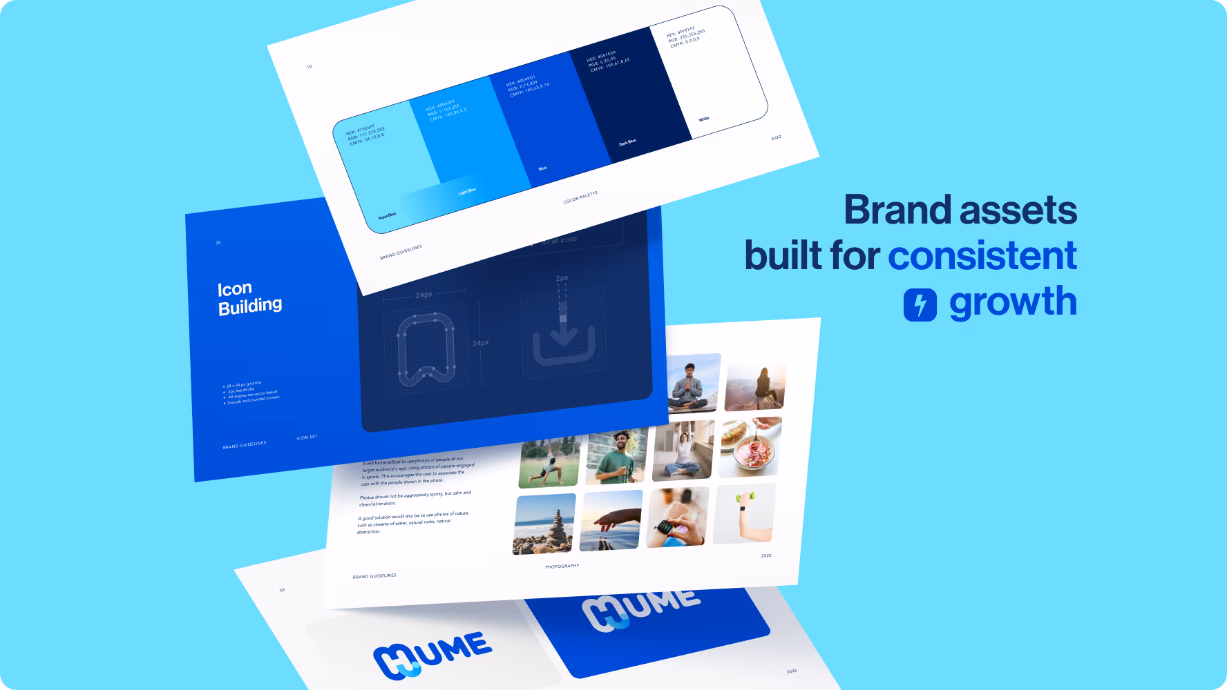 brand assets and design system services by Halo Lab for Hume Health