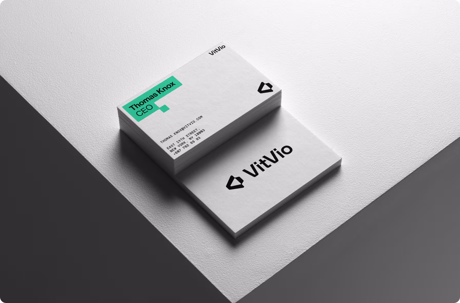 Minimal brand identity and stationery design for AI healthtech company by Halo Lab