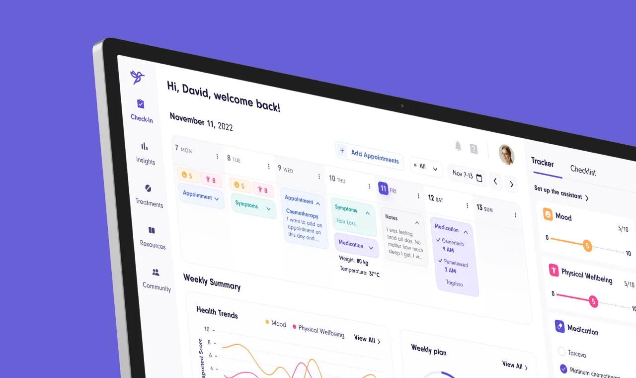 UI/UX and web design by Halo Lab for a cancer care platform