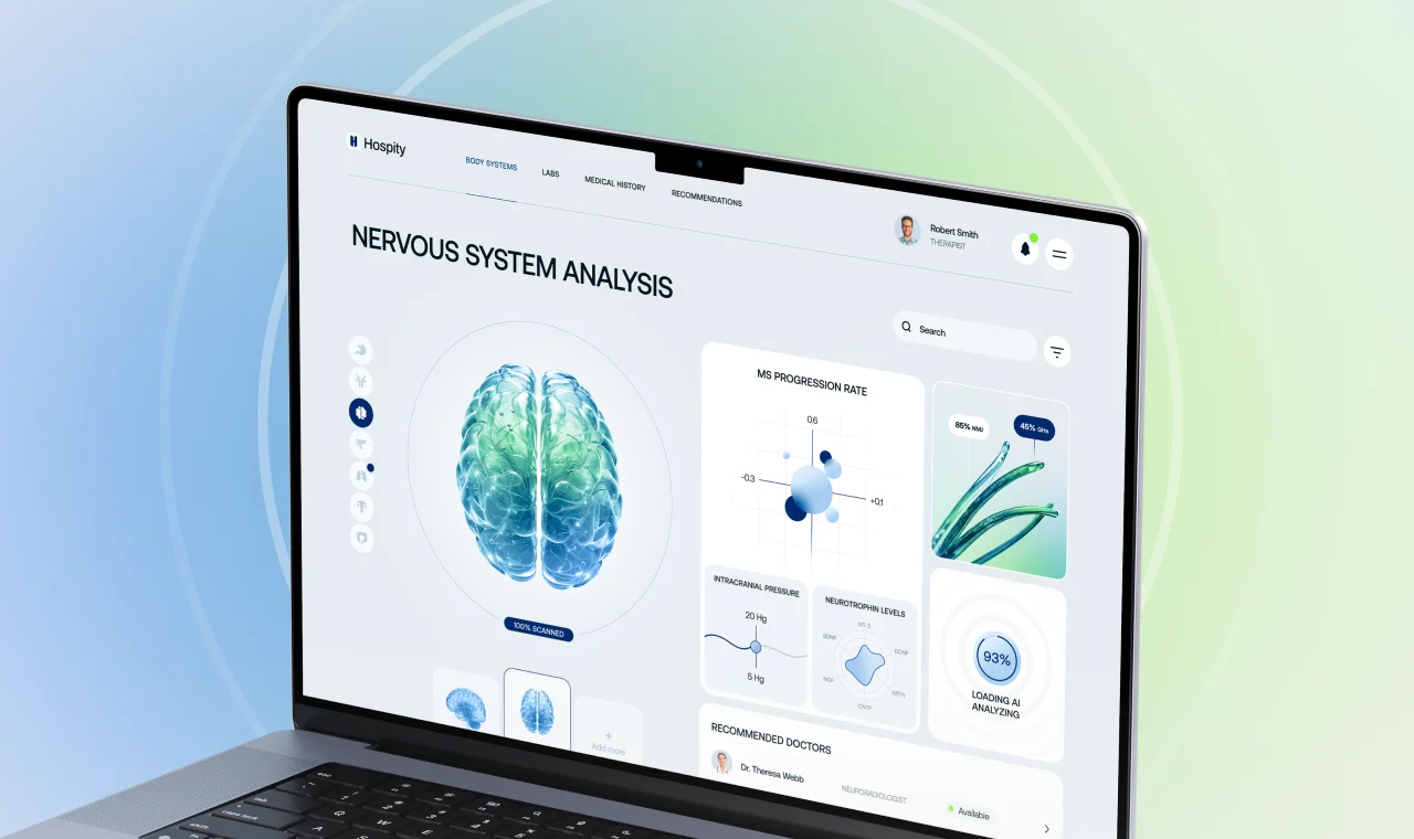 Human-centered brand identity for AI diagnostic platform