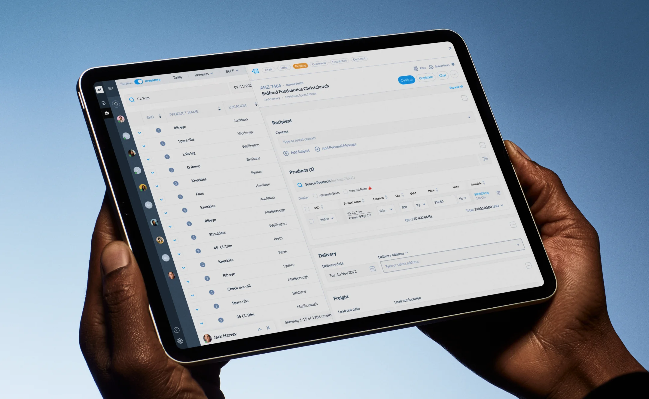 Designing core inventory and trading features for a B2B red meat platform