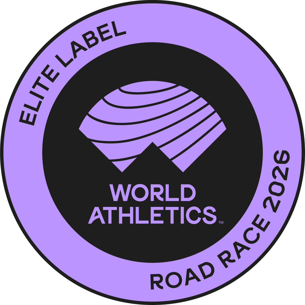 World Athletics Elite Label Road Race 2026 official badge for Brașov Running Festival.