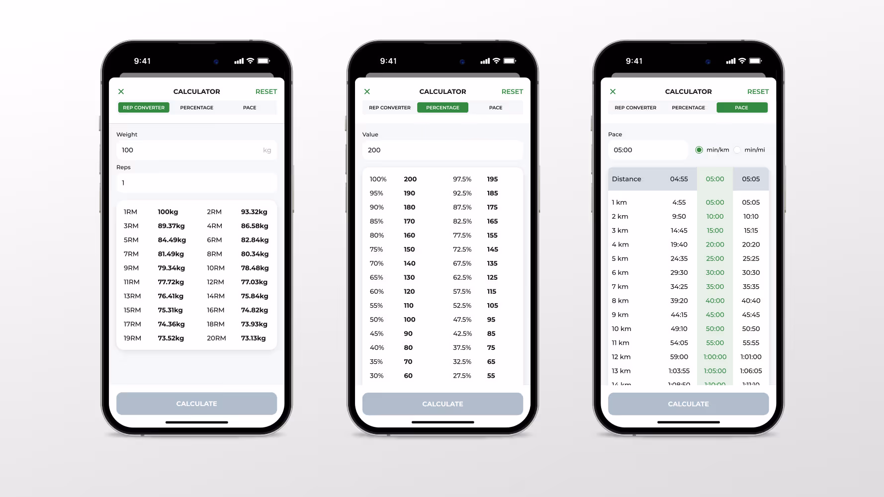 FITR Calculators native in the FITR app