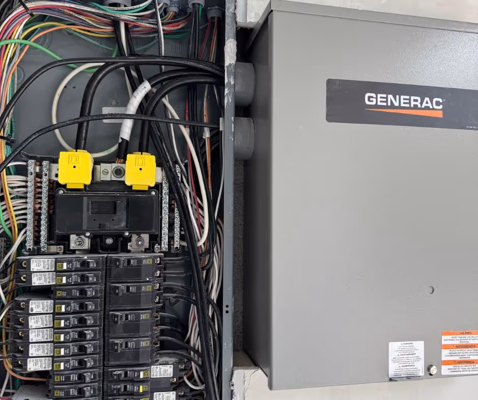 Electrical wires of a generator shown during a generator installation in the Florida Keys.