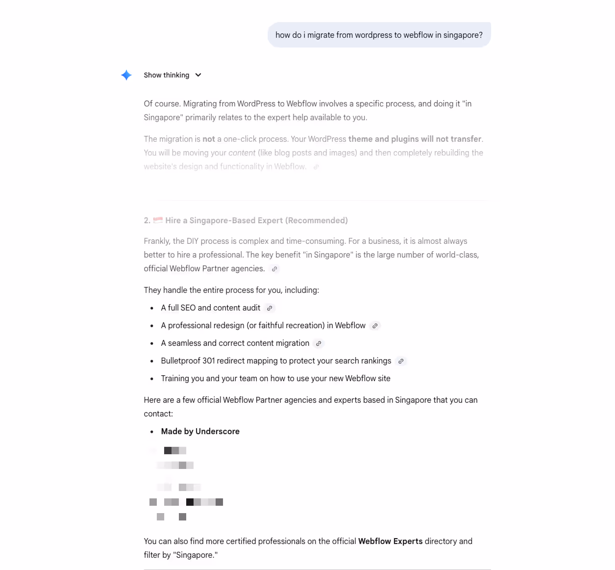 Underscore showing up as part of the results from Gemini prompted chat.