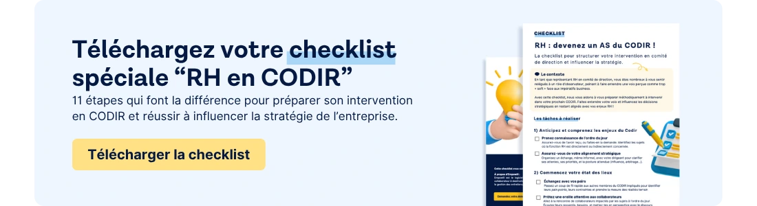 Checklist RH pour préparer un codir