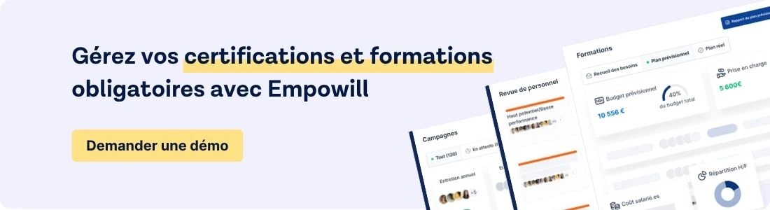 gestion des certification et formations obligatoires avec Empowil