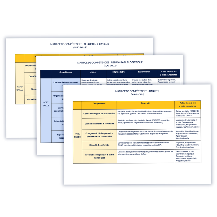 Kit logistique : vos matrices de compétences sur-mesure
