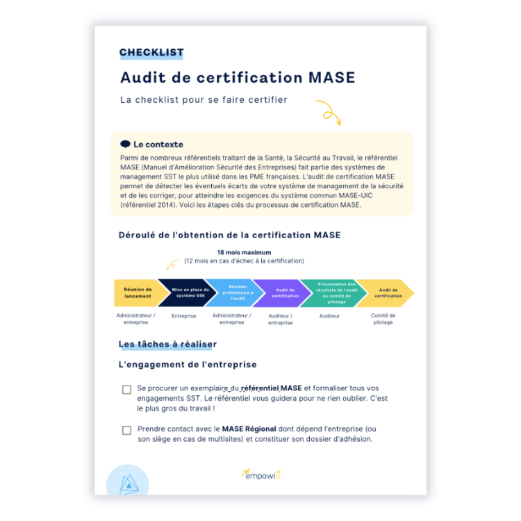 Préparer l'audit de certification MASE