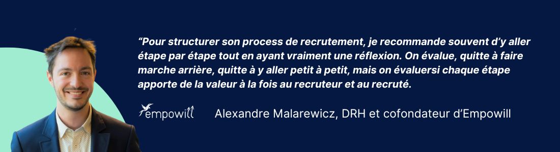 conseil du DRH d'Empowill pour structurer son processus de recrutement