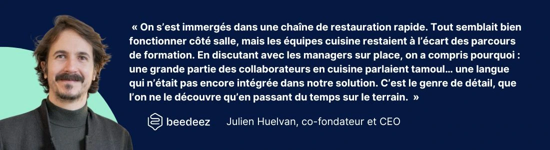 citation ceo de beedeez sur les freins linguistiques dans le cadre de la formation