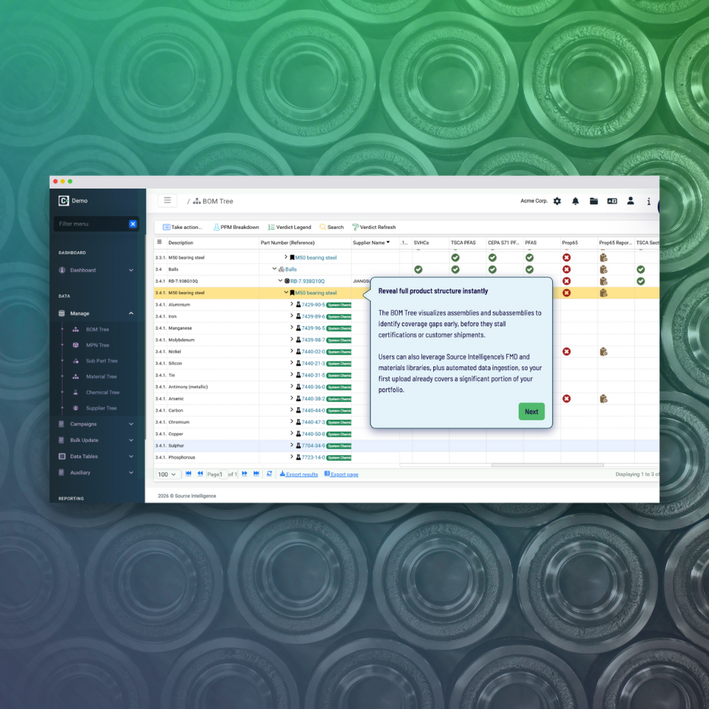 Worker in safety gear inspecting yellow bottled products in warehouse