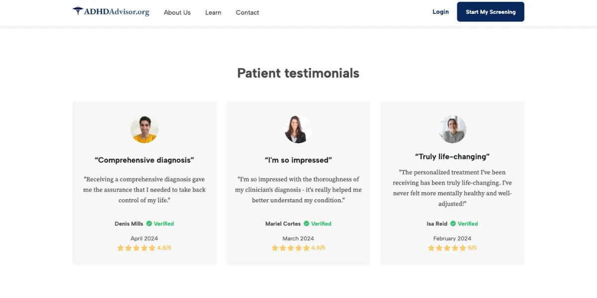 adhdadvisors patient testimonials
